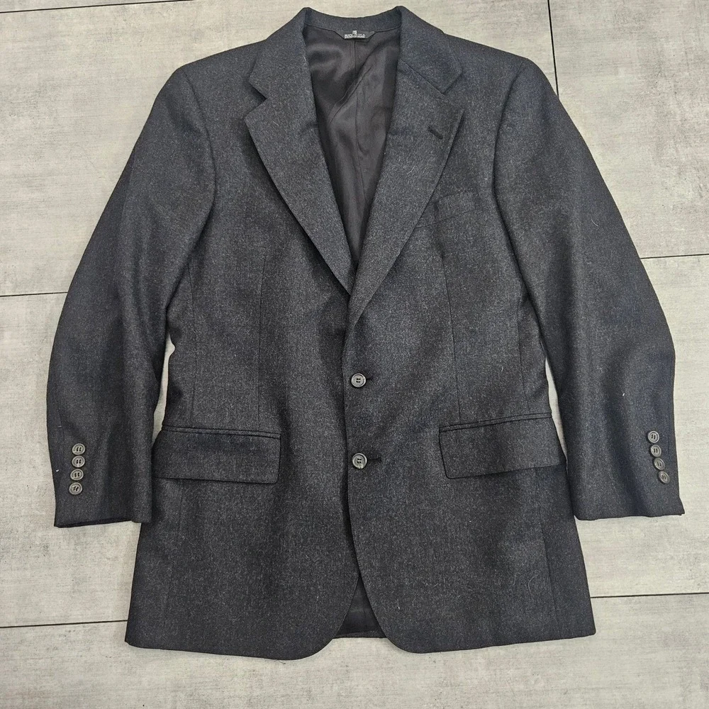 Polo University Club Ralph Lauren Charcoal Grey Virgin Wool Blazer Sport Coat 40